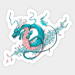 Tattoo Dragon, Aqua Sticker